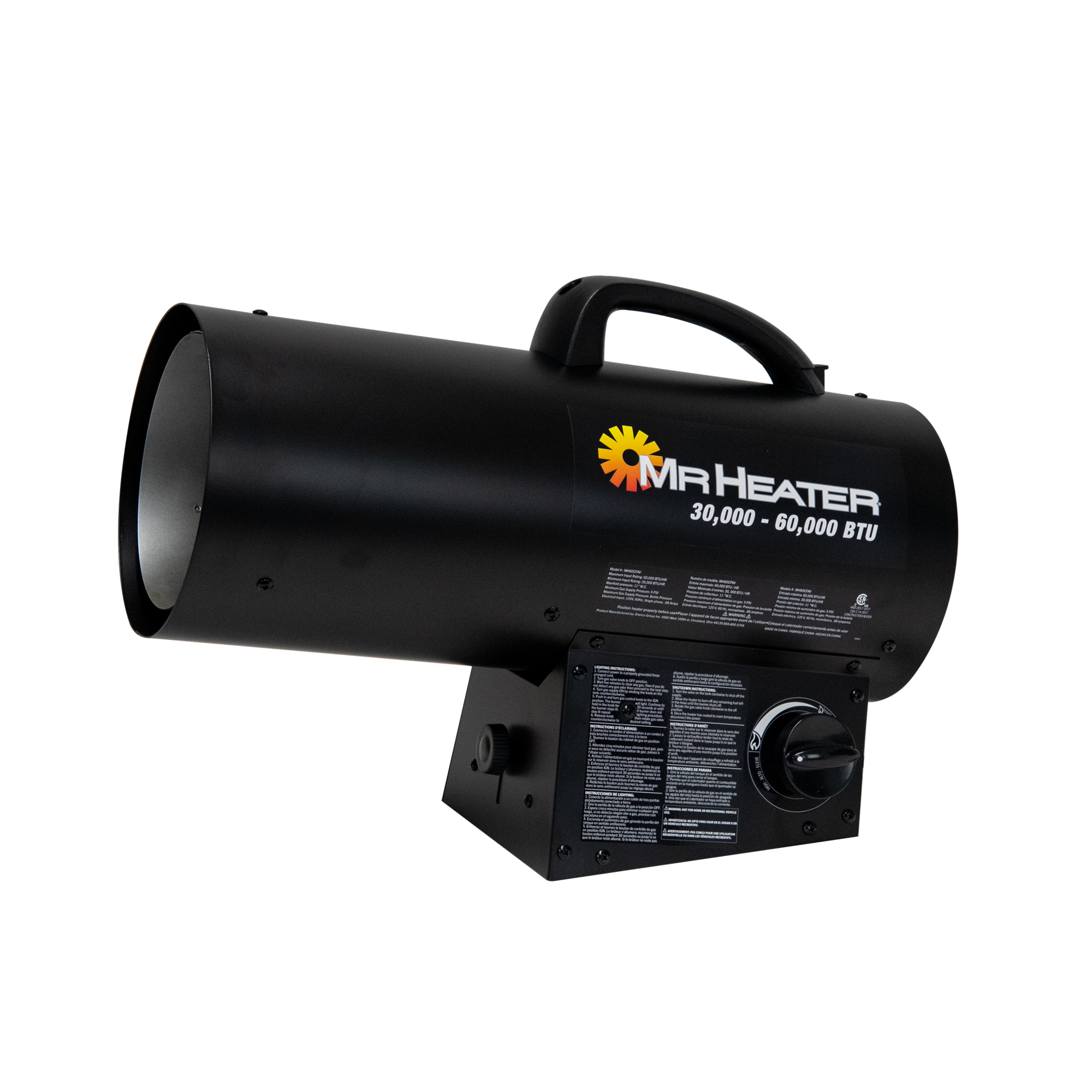 Mr. Heater Forced Air Propane Heater, 60,000 BTU, 1500 Sq. Ft. Capacity, Model# F228112